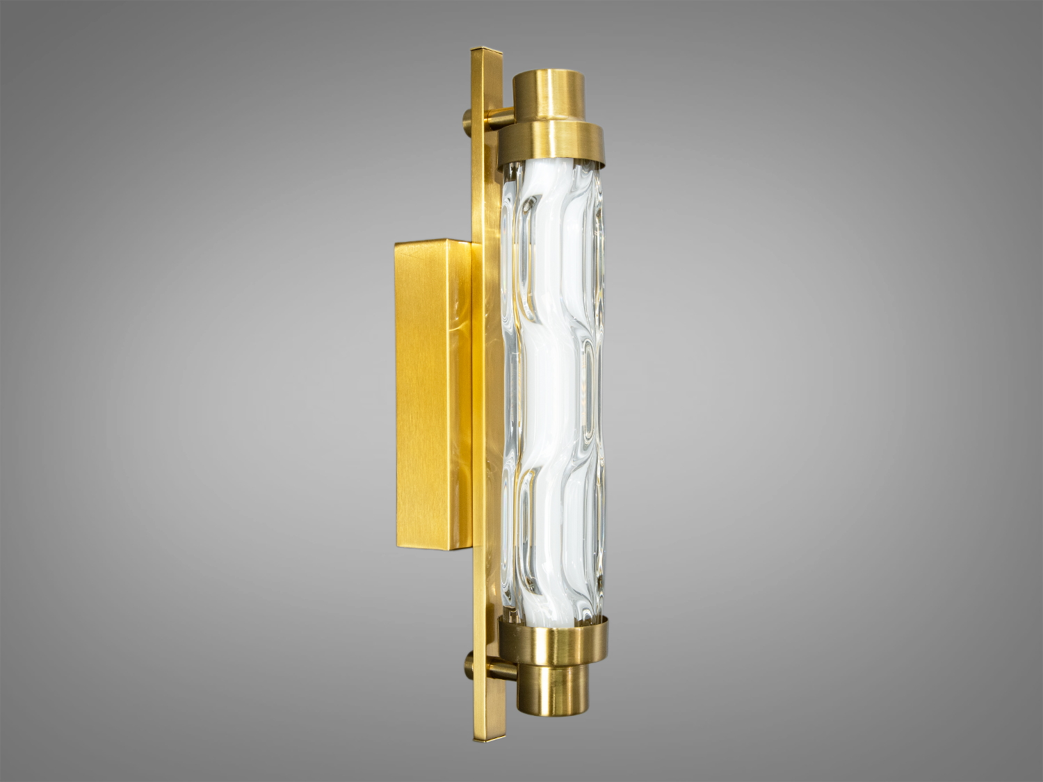 Світильник з акриловими трубками, що створюють ефект бульбашок, та латунною основою. Підходить для ванної кімнати.