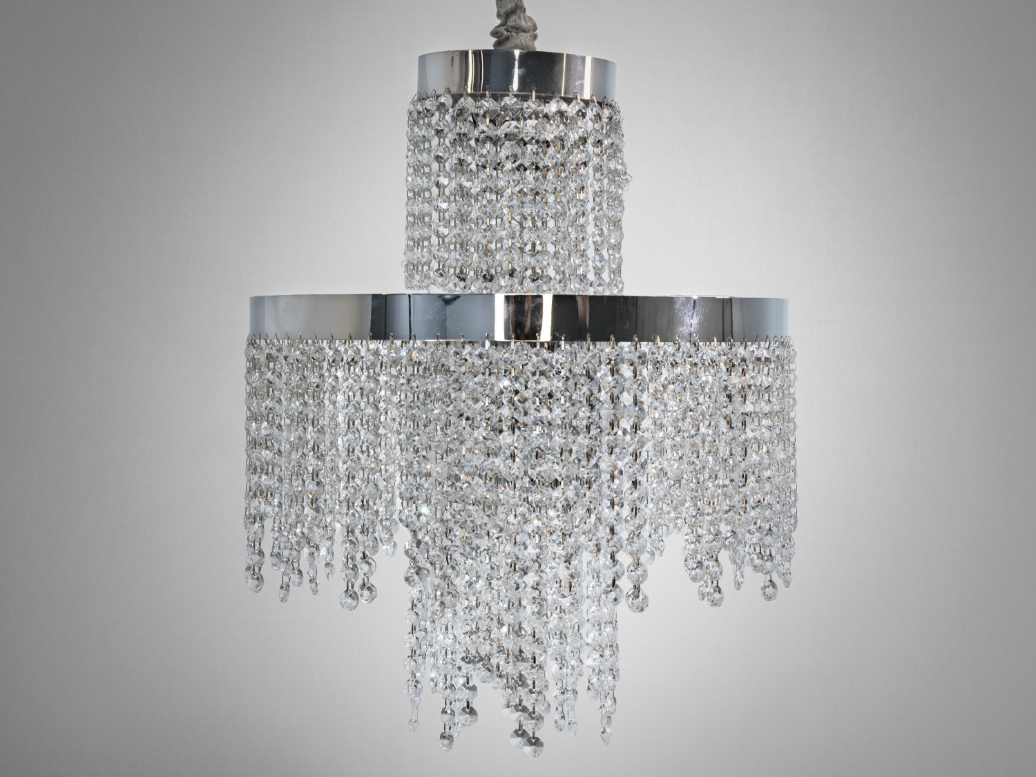 Люстра LED Diasha 376-400CH Хром двохрівнева потужність 70 Вт