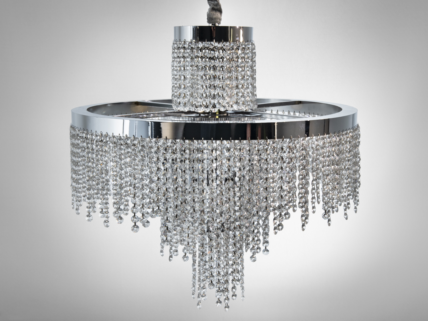 Люстра кришталева стельова Diasha 376 хром 125 Вт каскадна