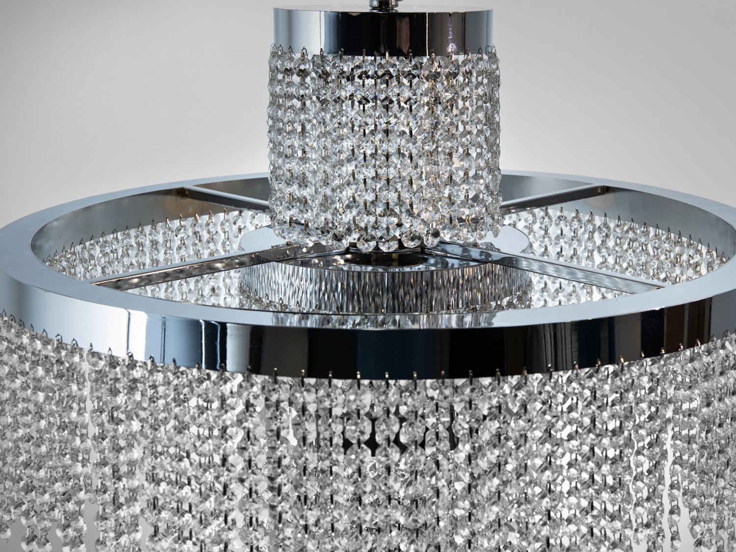 Люстра кришталева стельова Diasha 376 хром 125 Вт каскадна