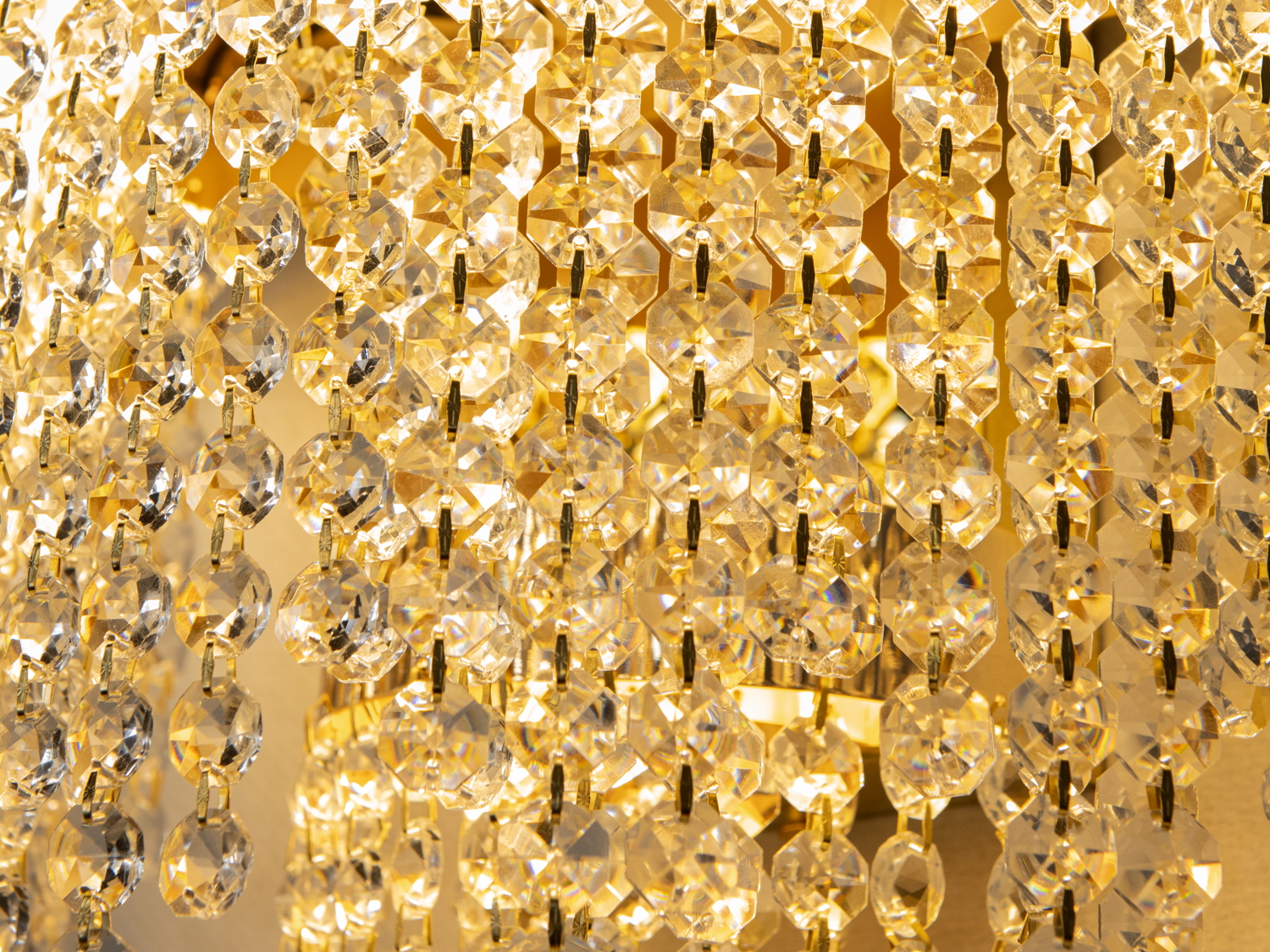 Настінний світлодіодний світильник 376 BGD золото 28W кришталеві підвіски регулювання температури світла