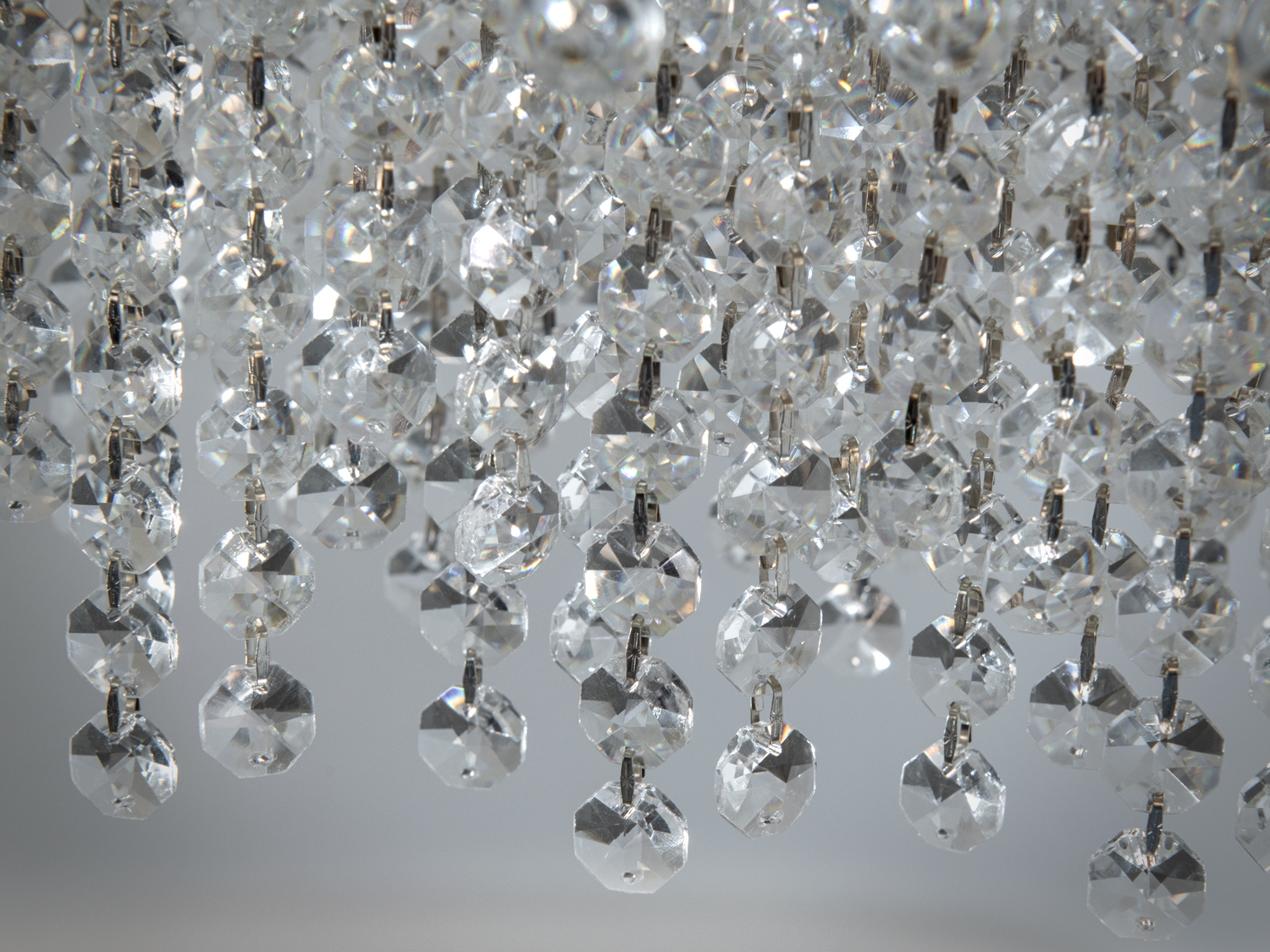 Люстра підвісна кришталева Diasha 376 хром овальна LED 250 Вт