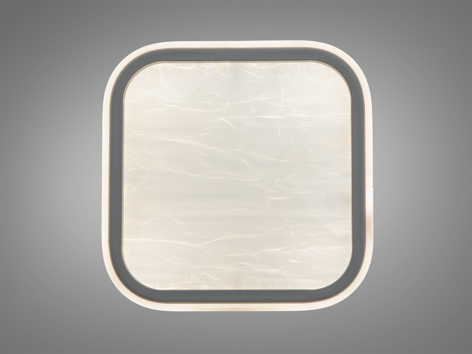 Світильник з округленими кутами, виготовлений з пластику, стельове кріплення. Підходить для офісних приміщень.