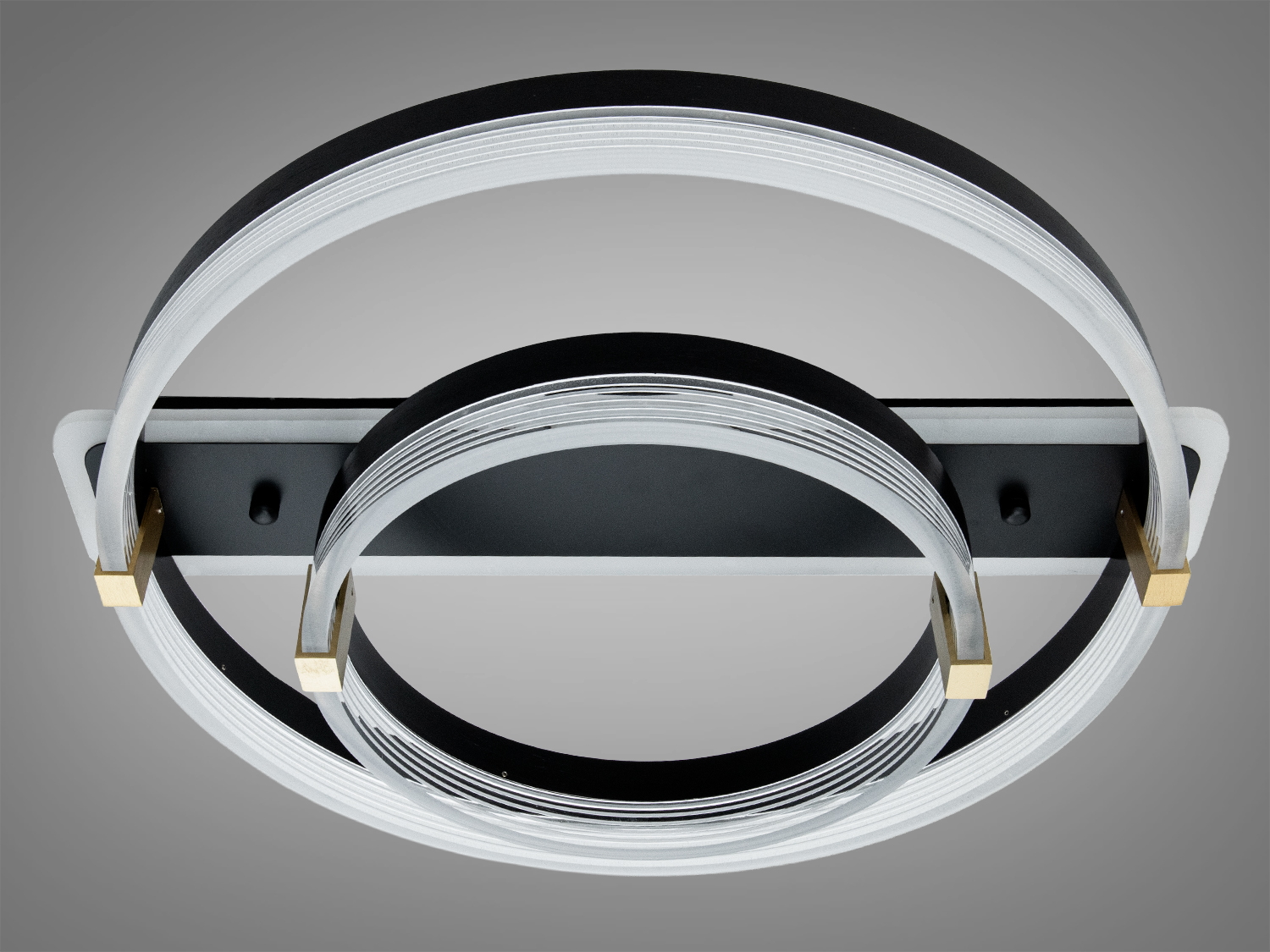 Стельова LED люстра біла 58W два кільця димер ПДУ