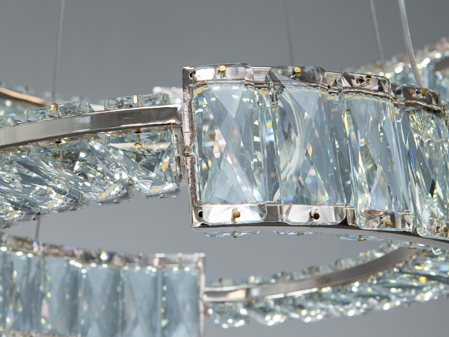 Люстра LED Diasha золото 2 кільця 60-40 см пульт