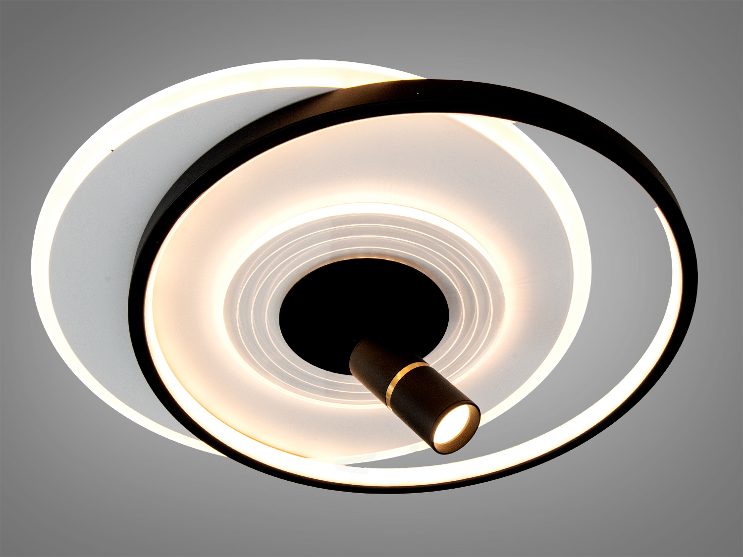 Стельовий світильник з теплим білим світлом, чорна рамка, дистанційне керування, підходить для затишних інтер′єрів.