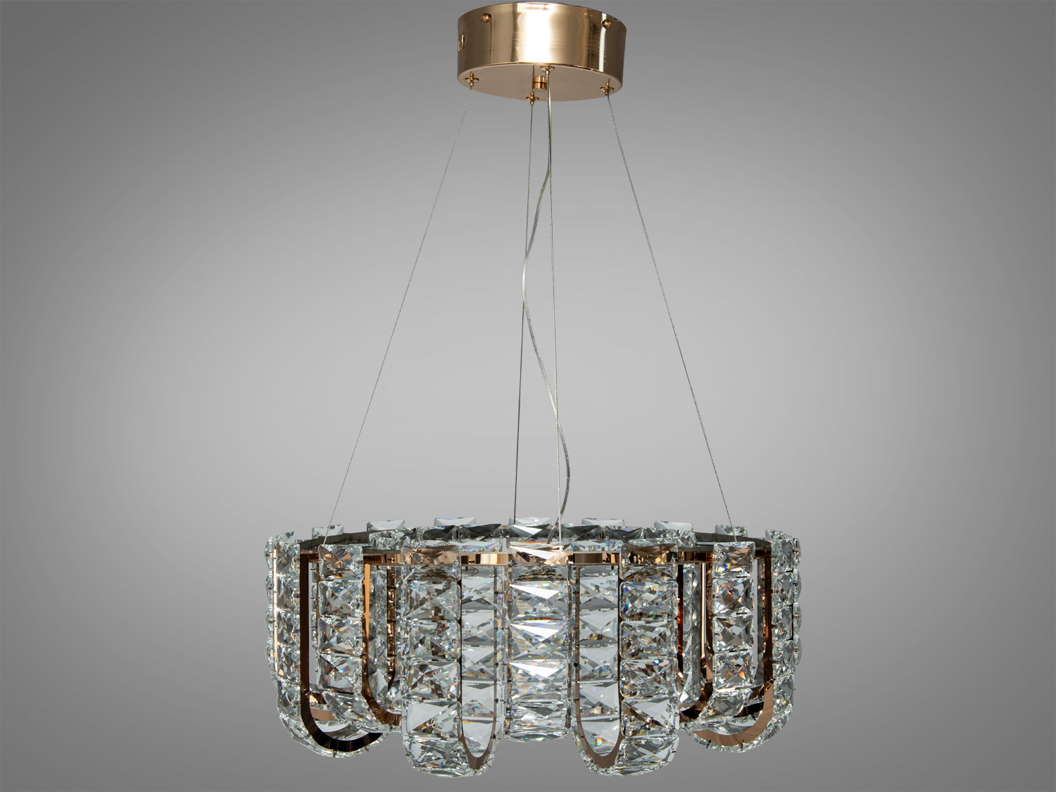 Світлодіодна люстра підвісна золото 55Вт пульт