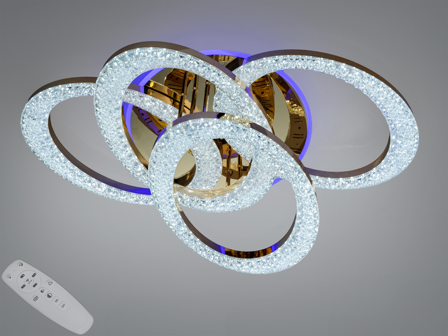 Світлодіодна стельова лампа з пультом, має чотири шестикутні форми, підходить для сучасного інтер′єру.