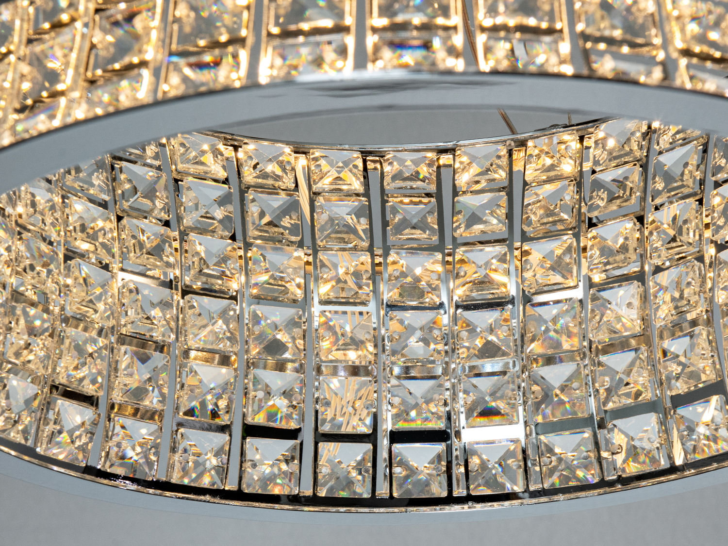 LED підвісна кришталева люстра 110Вт хром пульт