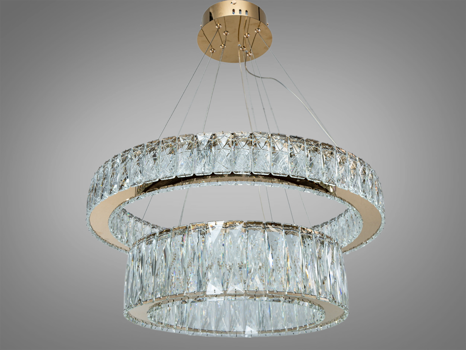 Кришталева люстра LED золото 105Вт пульт