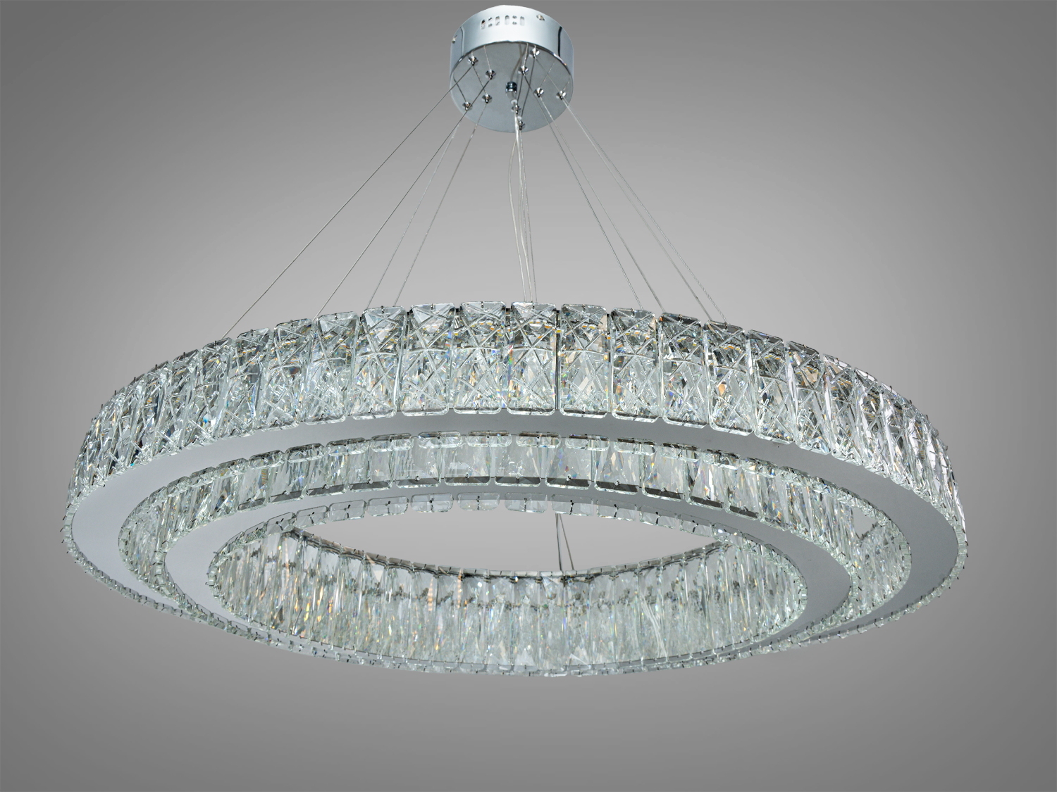Люстра підвісна кришталева LED Diasha хром 152Вт пульт