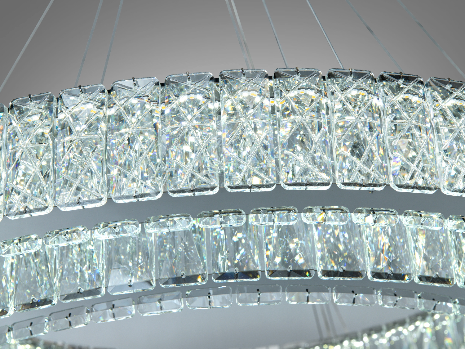 Люстра підвісна кришталева LED Diasha хром 152Вт пульт