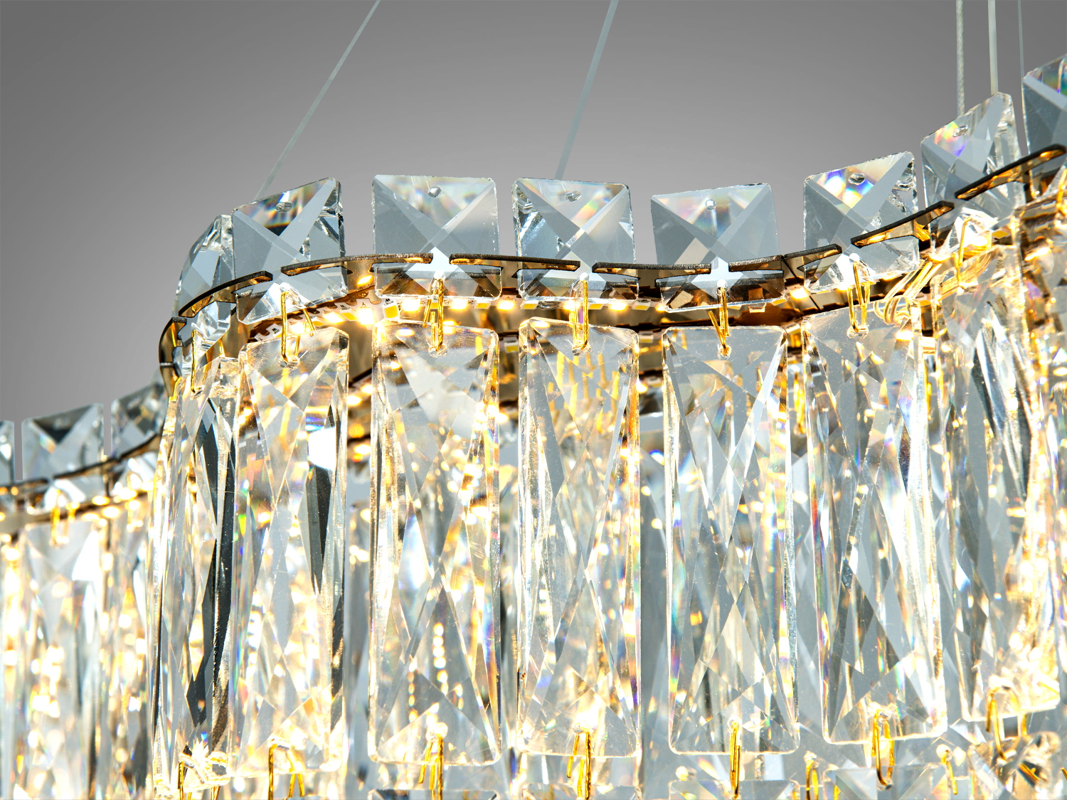 Підвісна кришталева люстра LED золото 125 Вт пульт