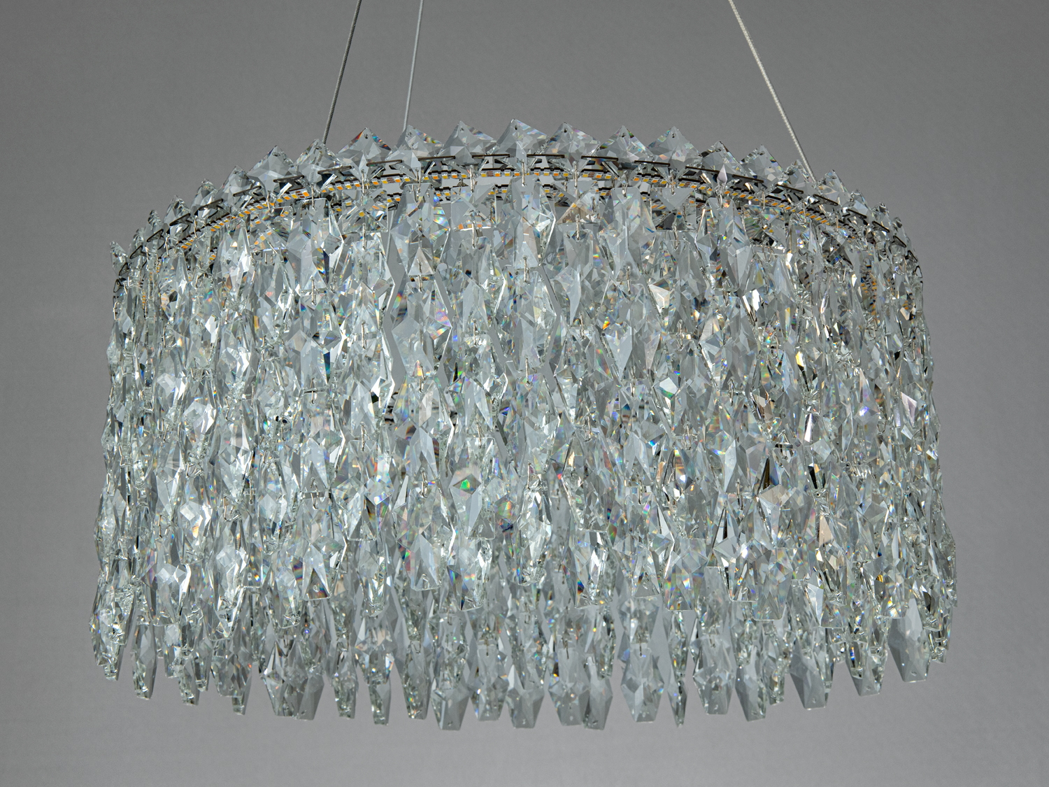 Світлодіодна люстра три кільця хром 66 Вт 11 м²