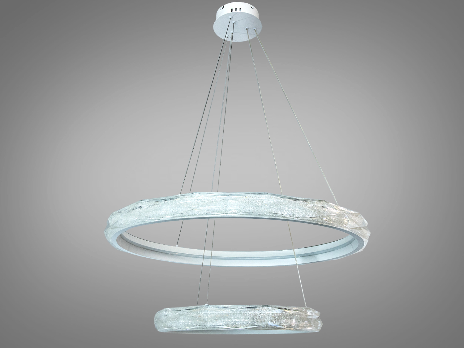 Підвісна люстра LED Diasha біла 200 Вт 2 кільця