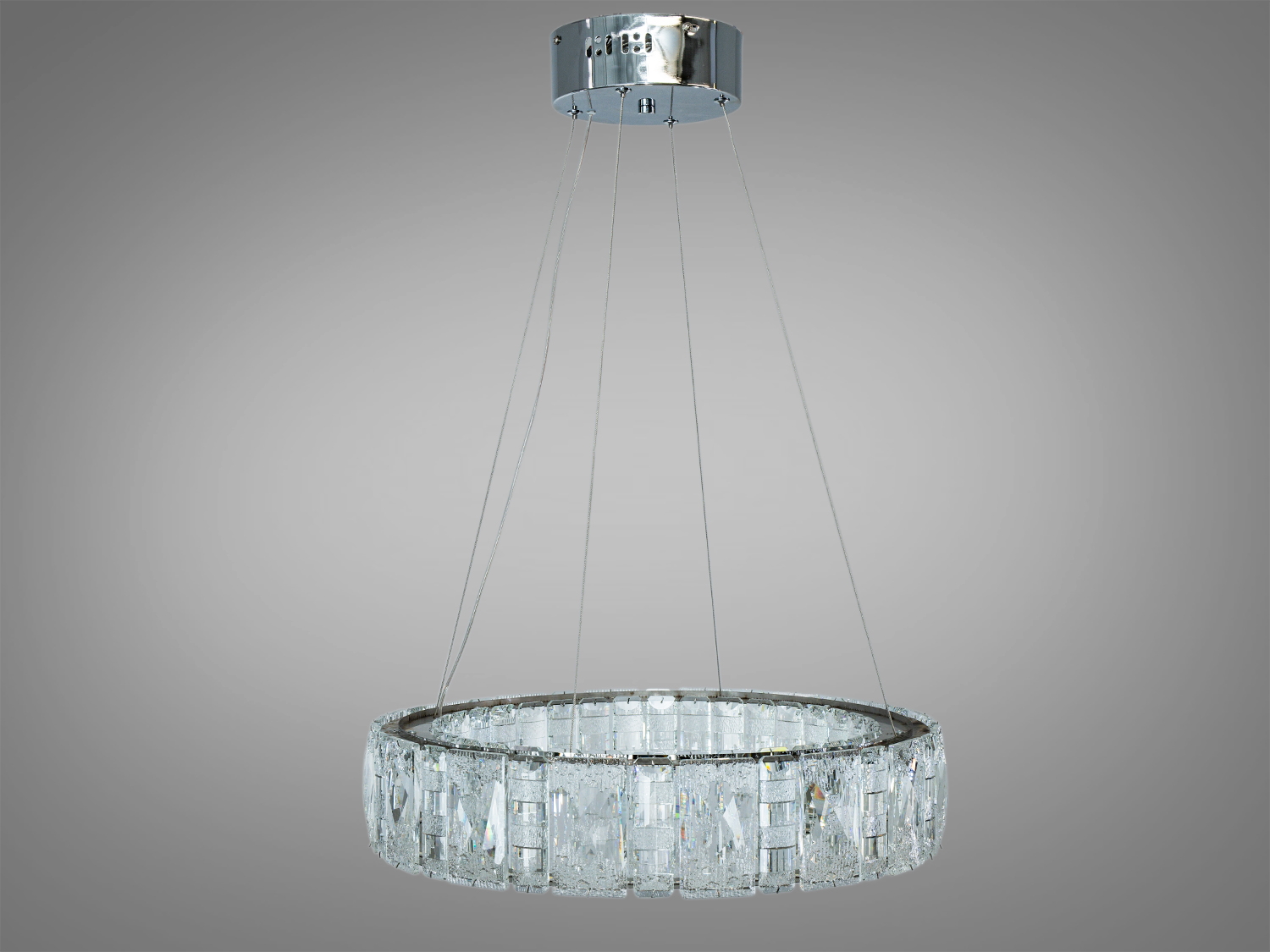 Підвісна кришталева люстра LED хром 55 Вт пульт