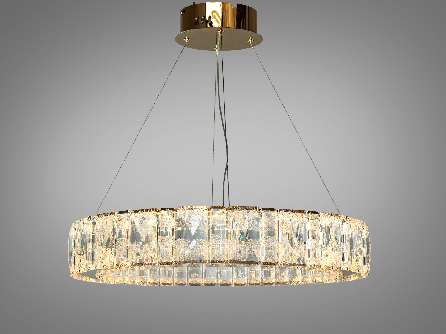 Підвісна люстра Diasha золото кришталь 68Вт LED