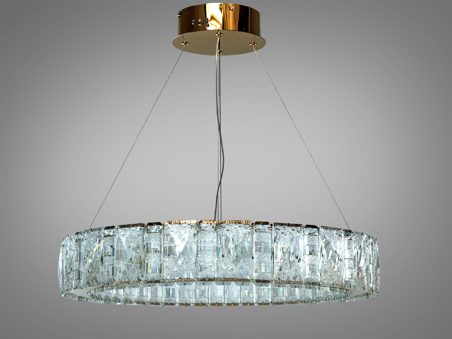 Підвісна люстра Diasha золото кришталь 68Вт LED