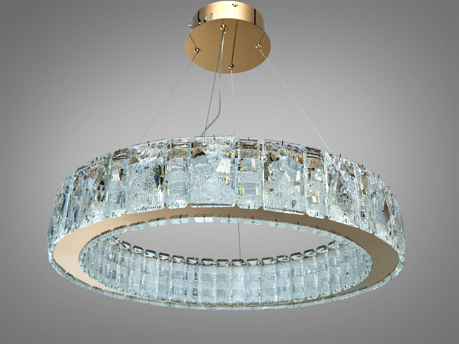 Підвісна люстра Diasha золото кришталь 68Вт LED