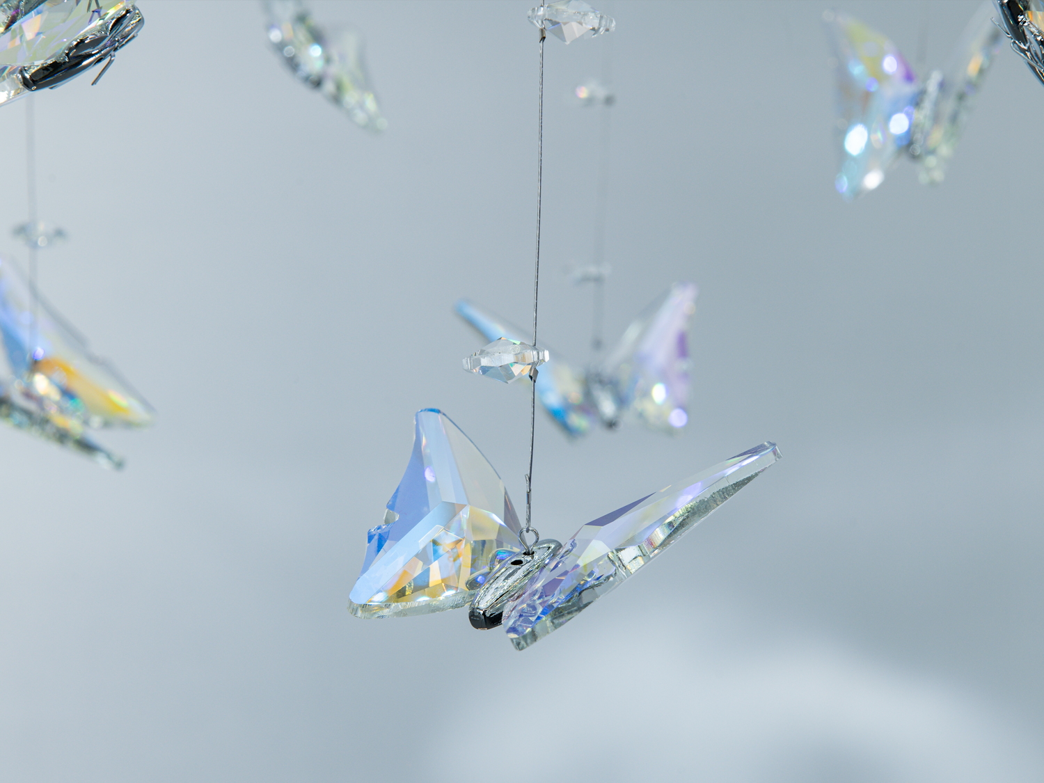 Підвісна LED люстра кришталь хром 176Вт з пультом