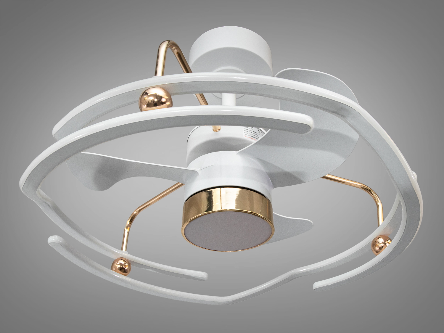 Люстра вентилятор LED білий золото 130 Вт пульт