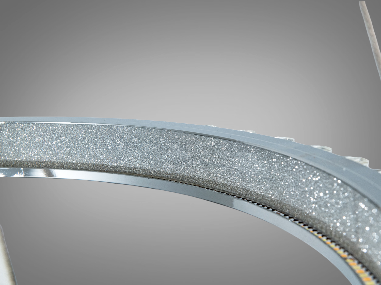 Підвісна люстра LED два кільця хром 82 Вт