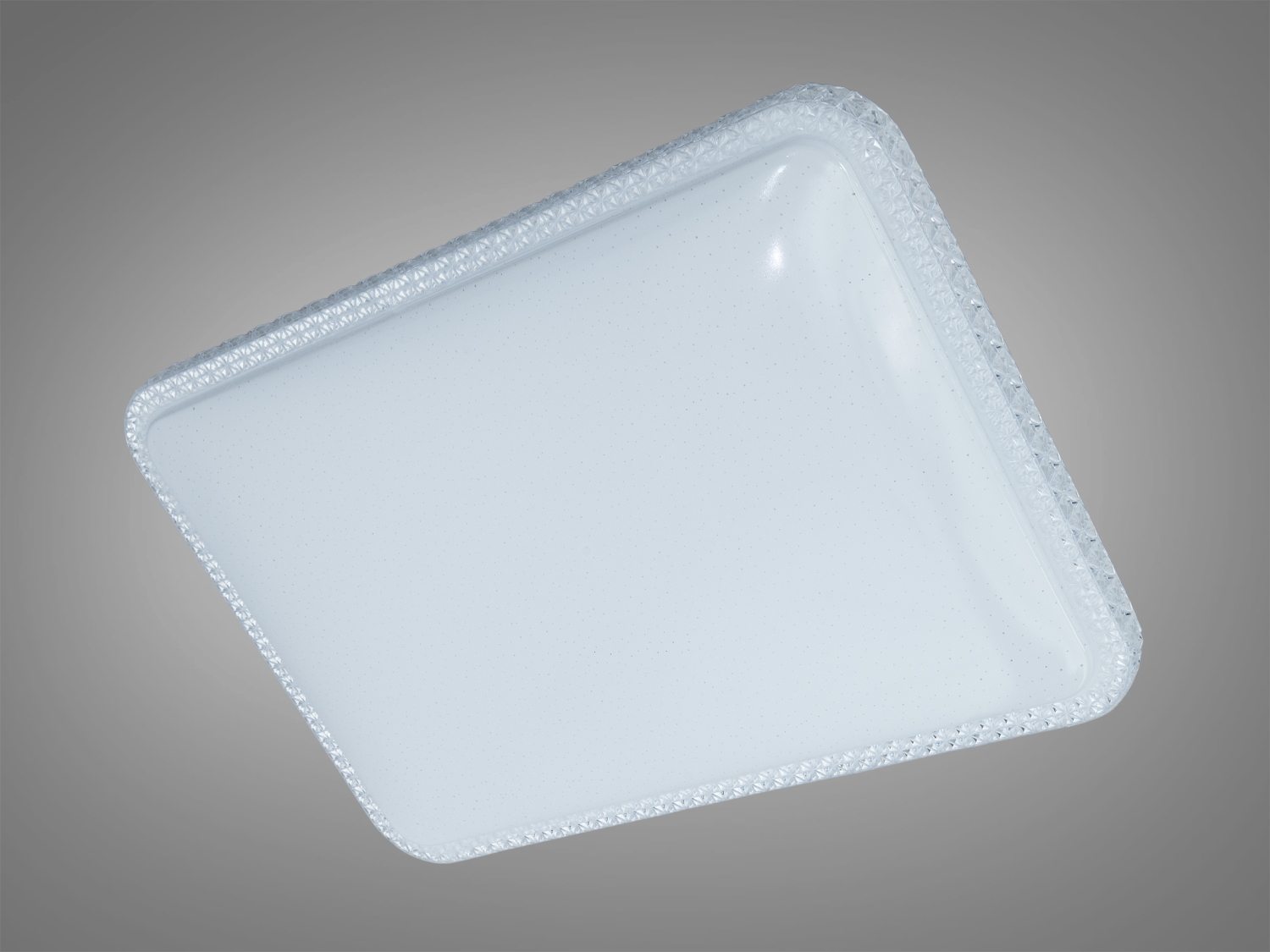 Плоский світильник з білим покриттям та фактурною окантовкою, ідеальний для офісних приміщень.