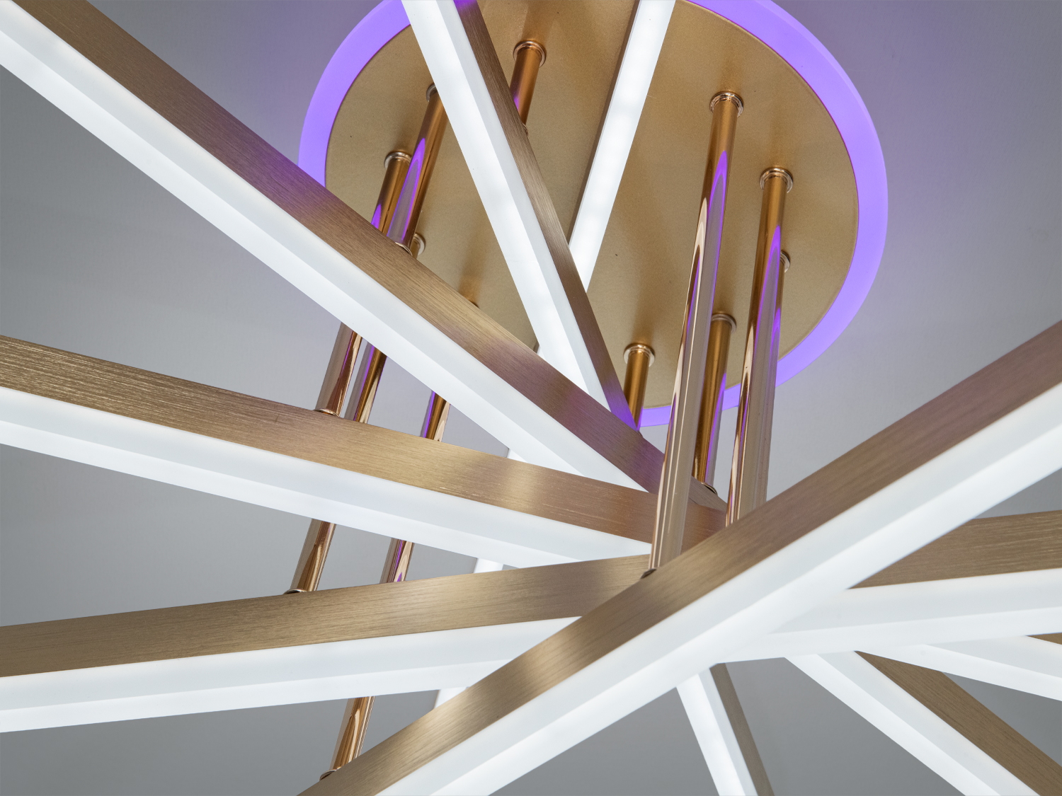 Люстра LED Diasha золото 102Вт пульт димер 6 ліній