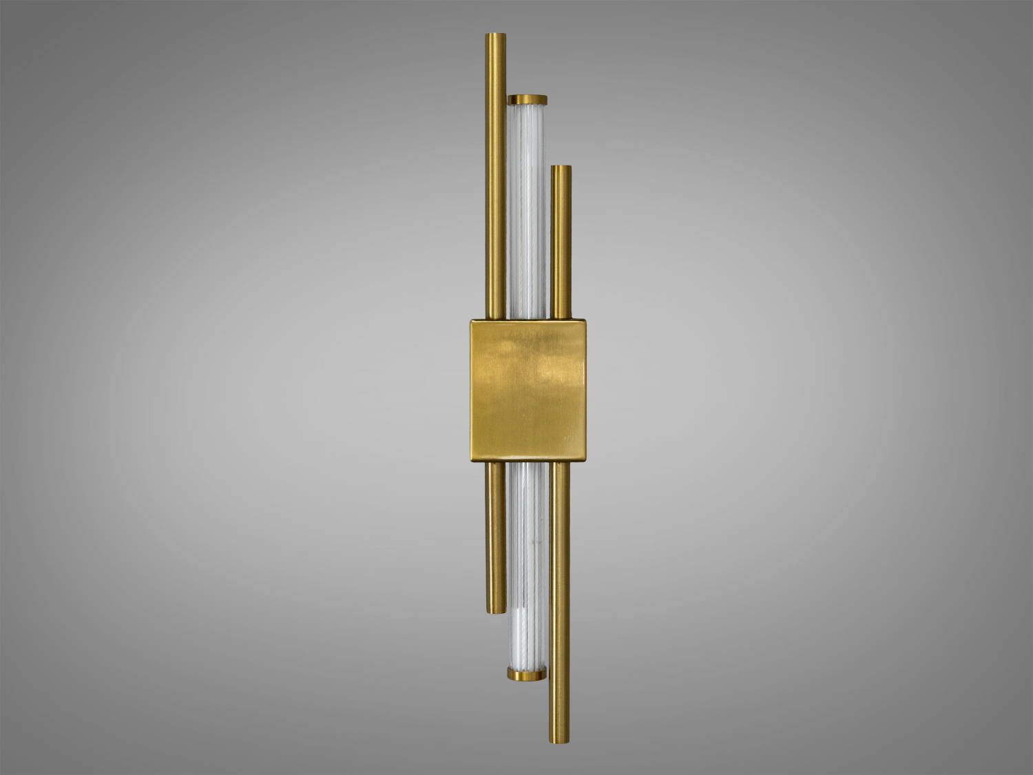 Латунний світильник з прямокутною основою, вертикальне кріплення. Ідеально підходить для акцентного освітлення в сучасному дизайні.