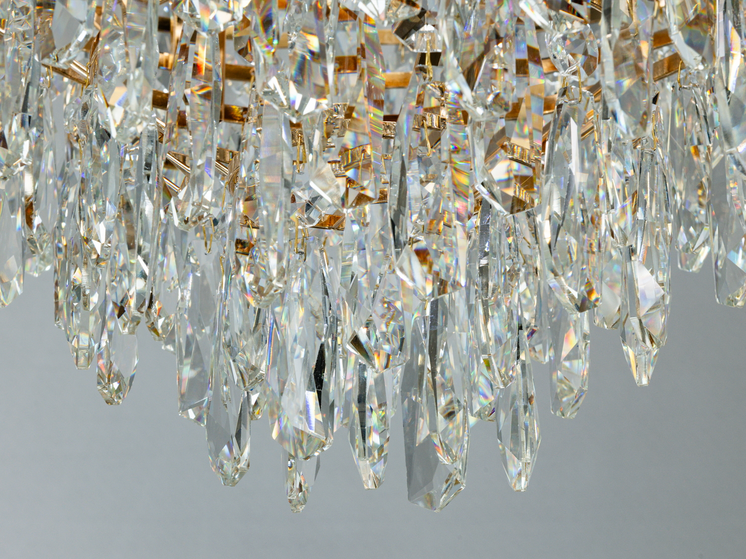 Люстра кришталева класична золото 13xE14 кругла