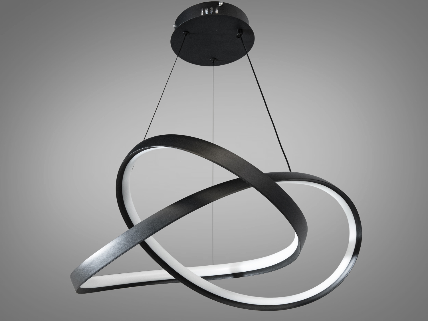 Підвісний світильник світлодіодний чорний метал форма нескінченності 7539