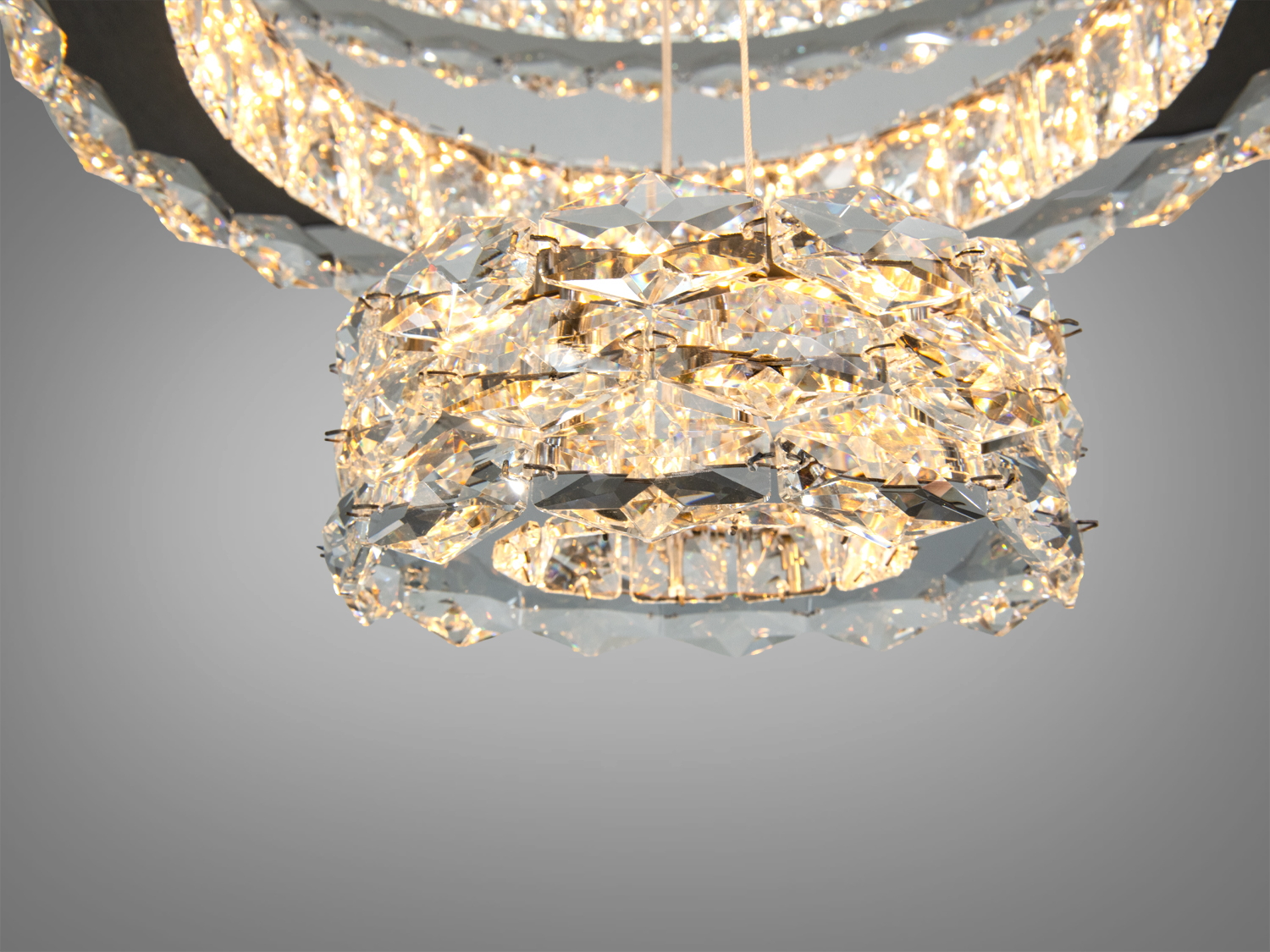 Люстра LED Diasha хром 70Вт 3 кільця пульт