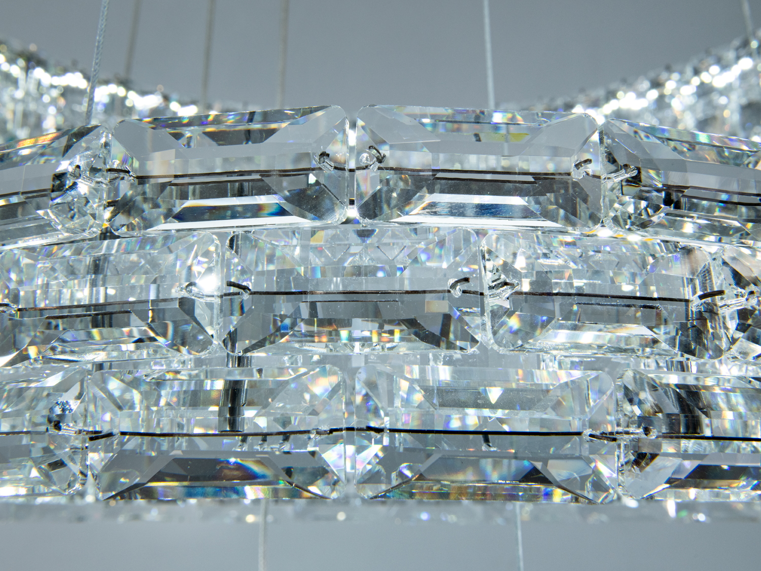 LED люстра каскад хром 70Вт пульт 3 кільця