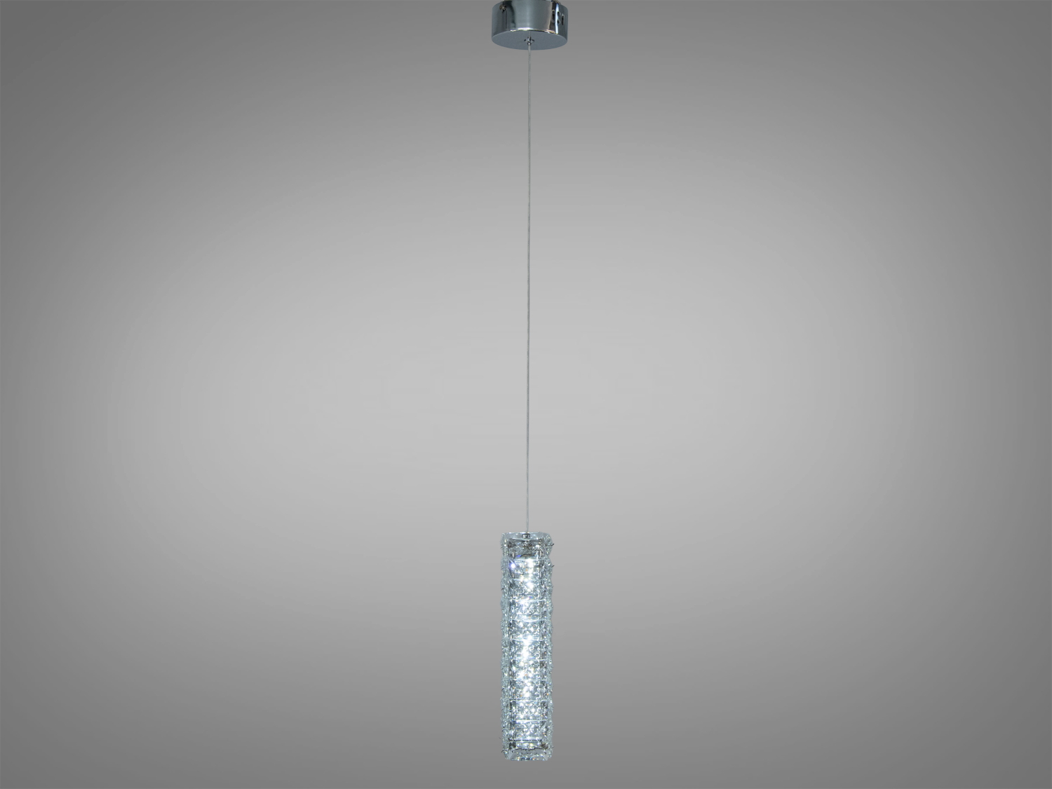 Підвісний світильник з довгим кабелем, циліндрична форма. Ідеально підходить для високих стель, додає елегантності простору.