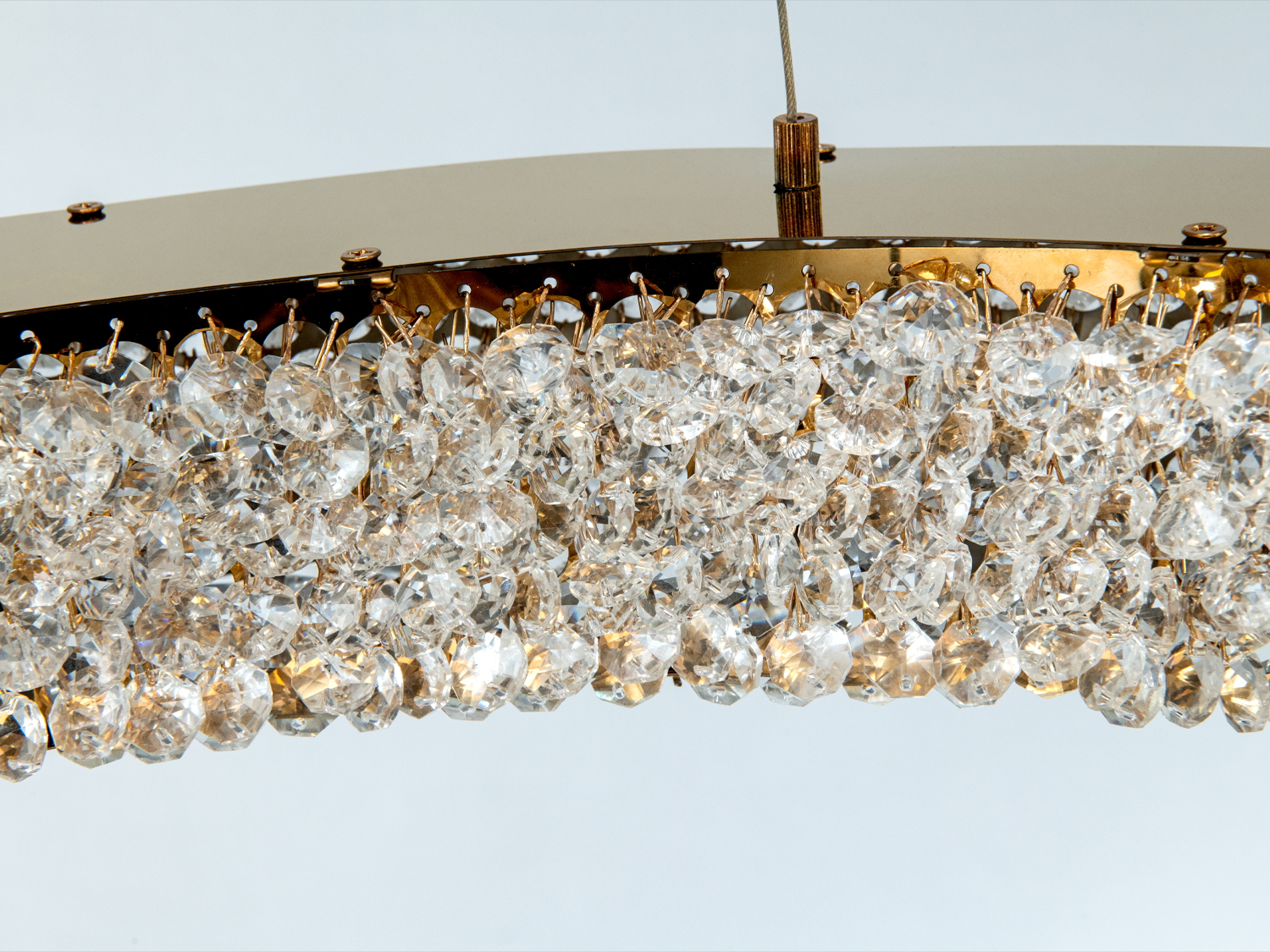 Підвісна LED люстра Diasha золото 2 кільця 126Вт