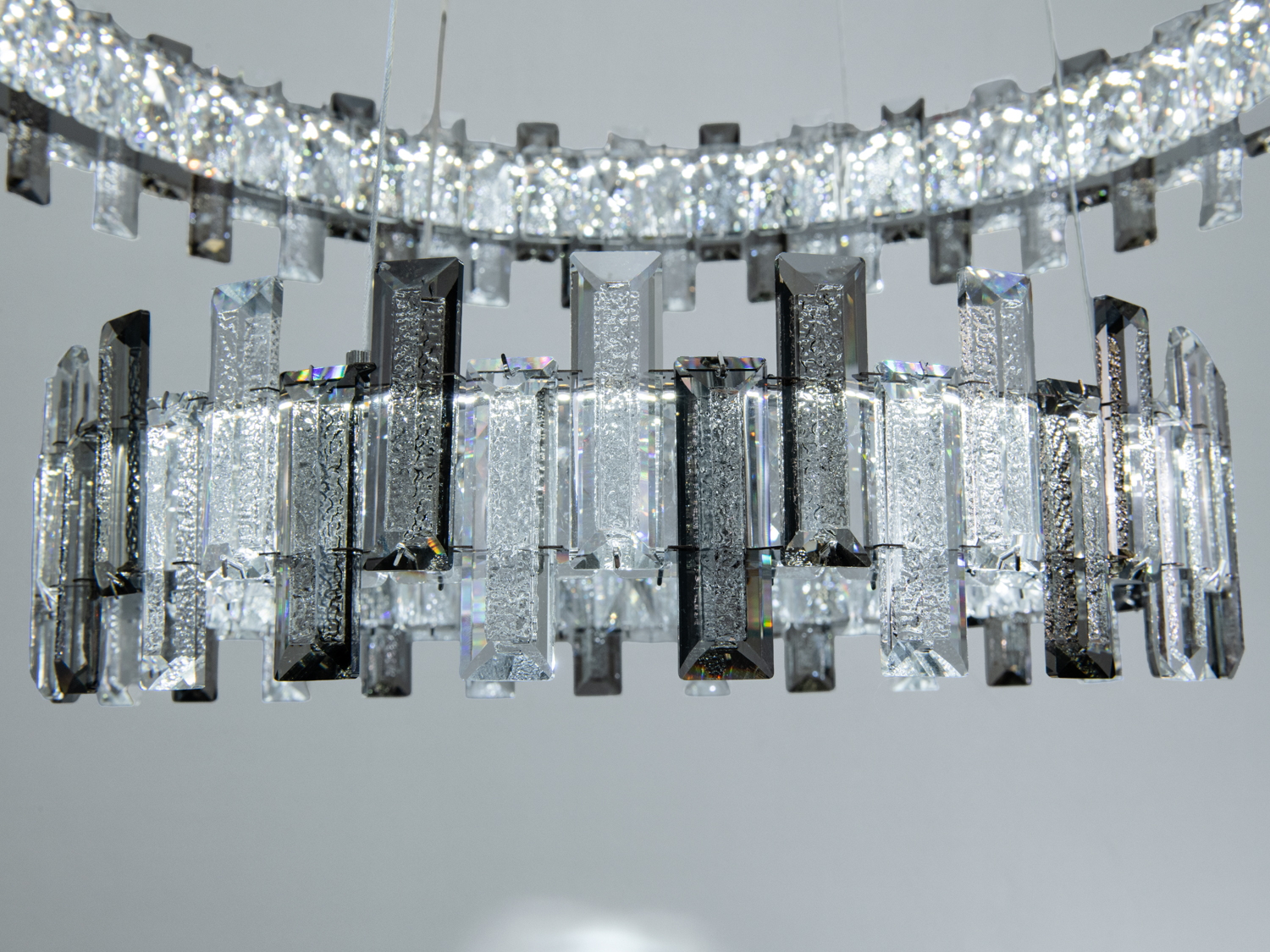 Підвісна LED люстра 54Вт 2 модулі хром пульт