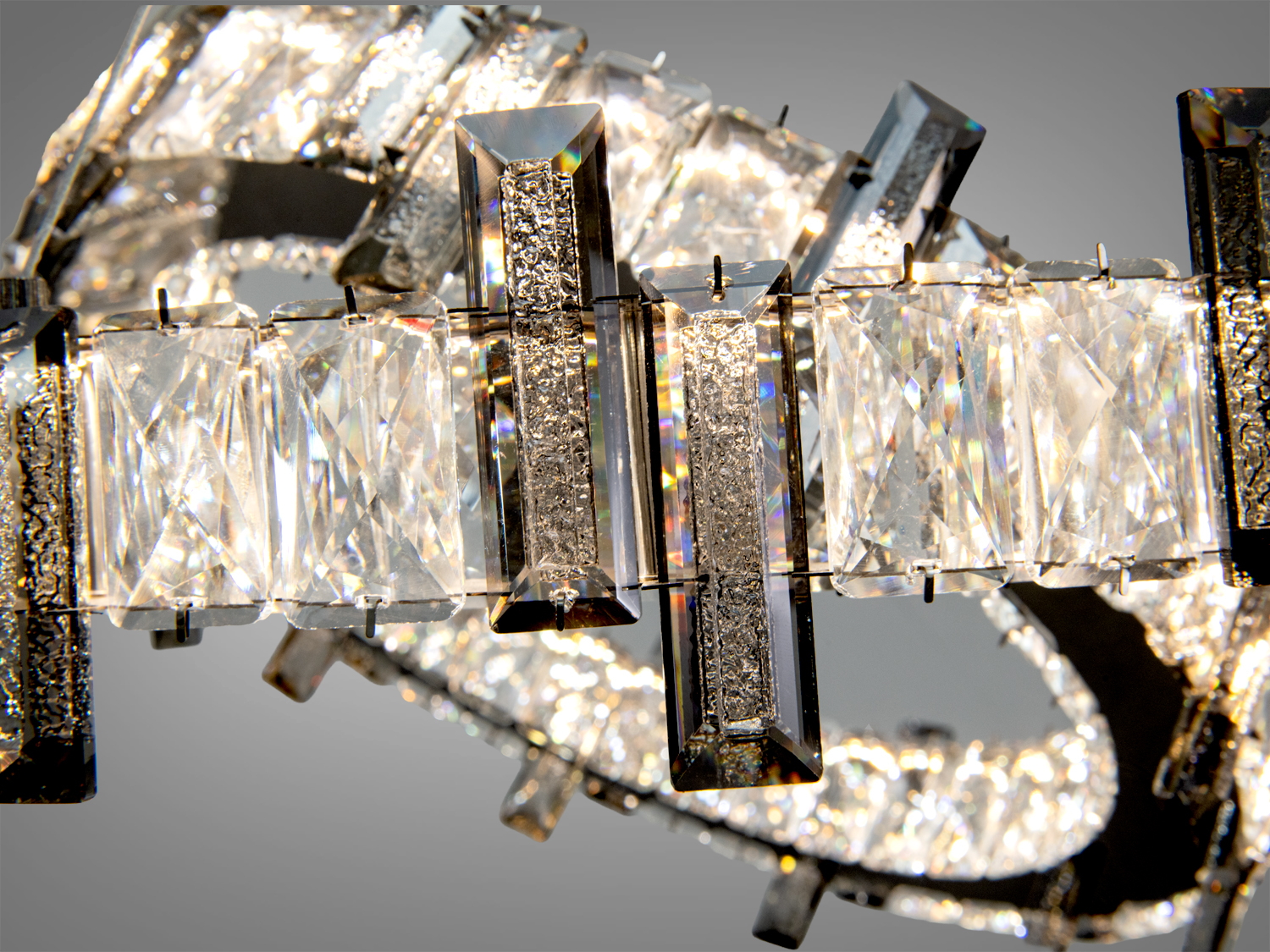 Люстра LED Diasha хром 54 Вт пульт 2 кільця