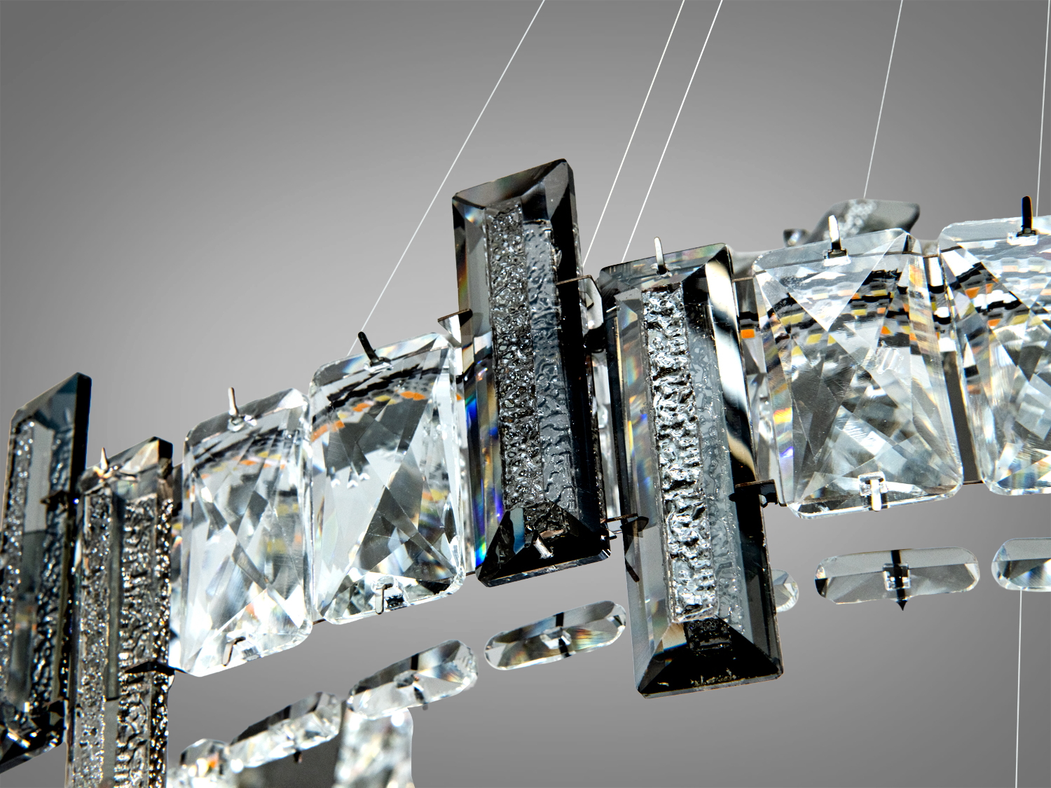 Люстра LED Diasha хром 54 Вт пульт 2 кільця