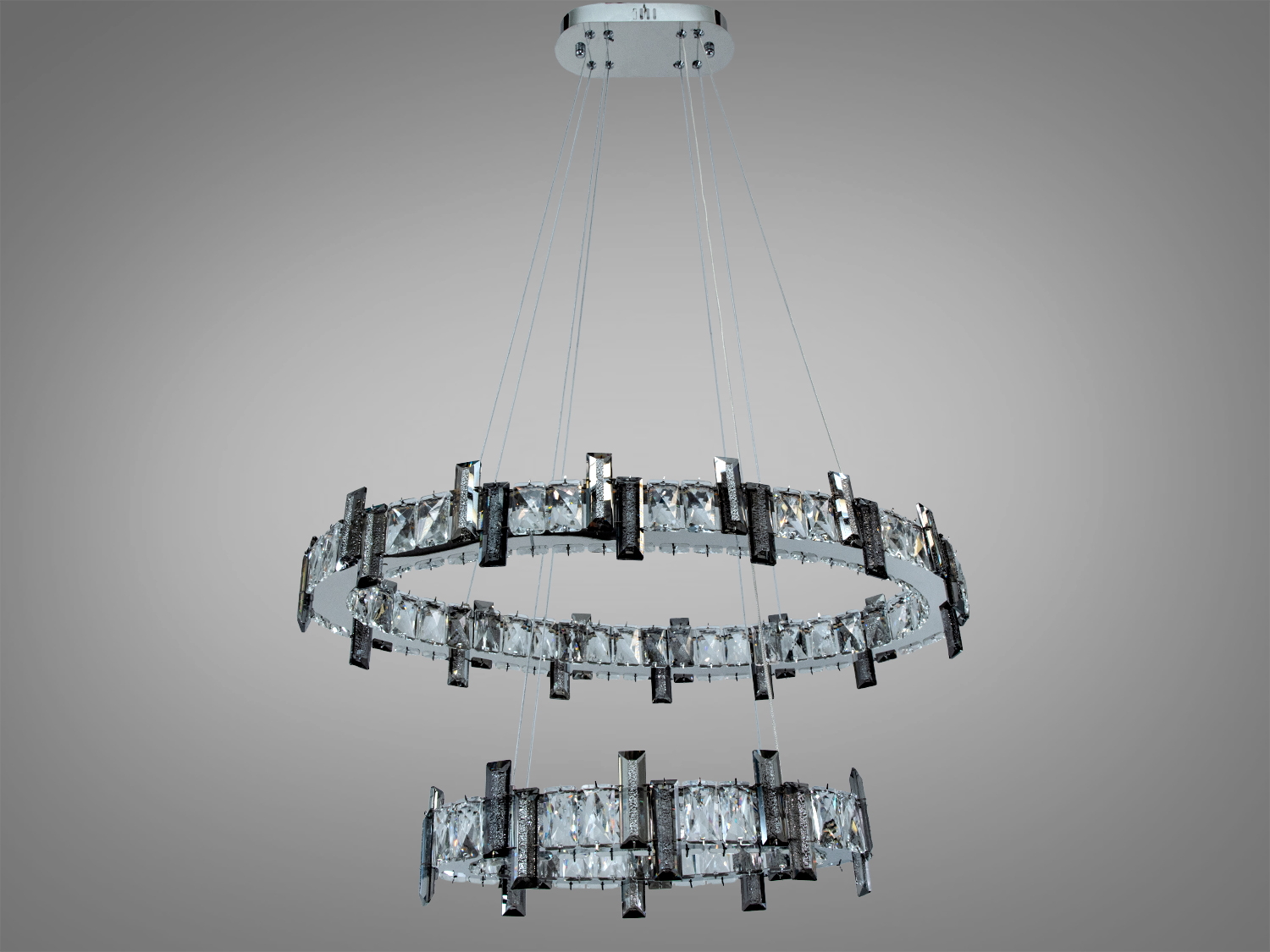 Підвісна люстра LED кришталь хром 46Вт з пультом