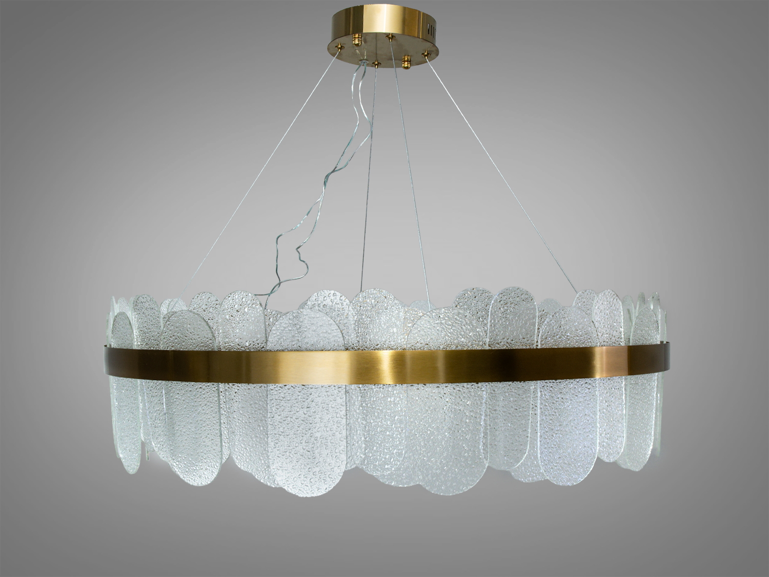 Підвісна кришталева люстра LED золото 165Вт 9075Лм