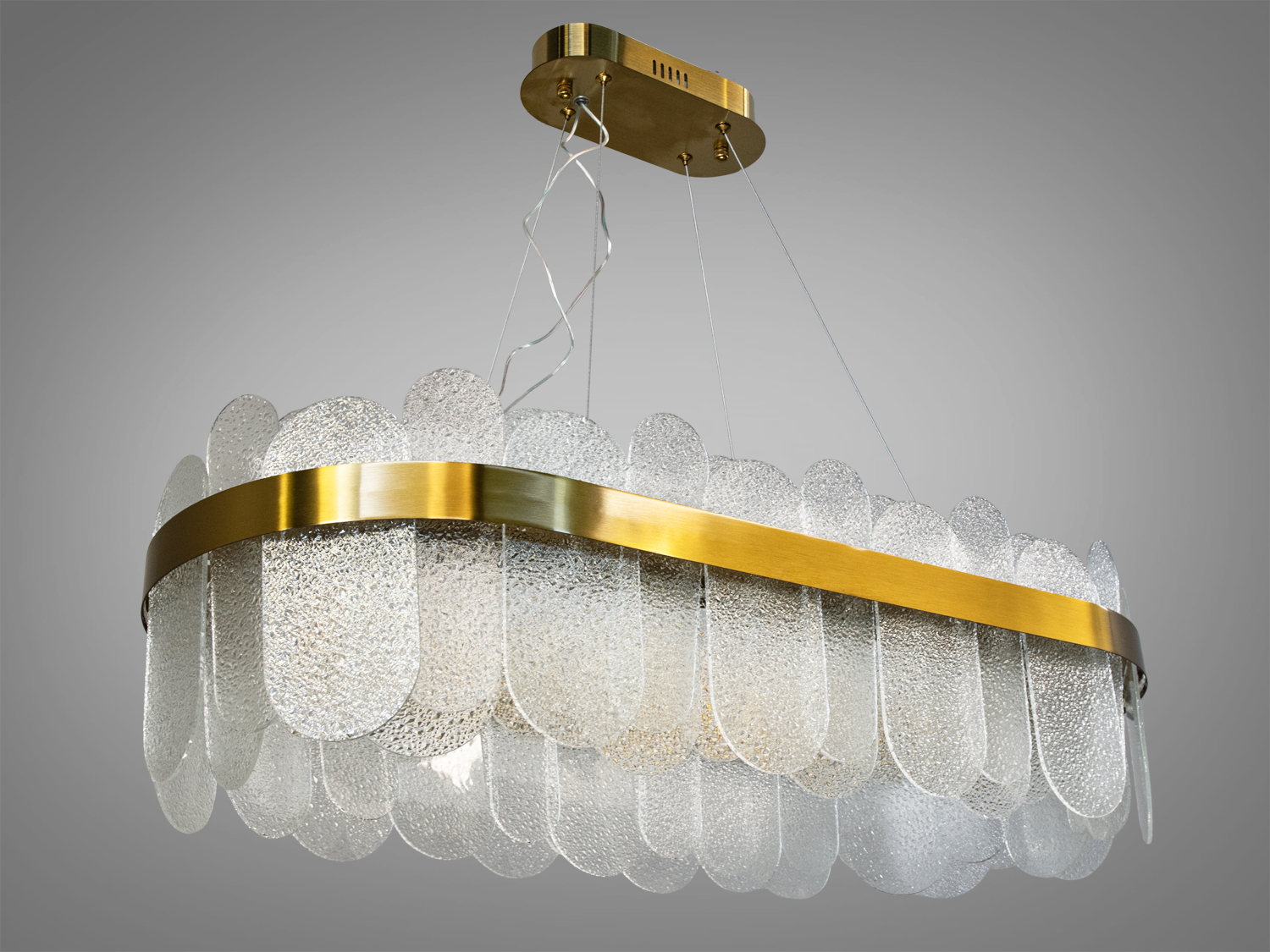 Підвісна кришталева люстра Diasha 803-800x300SGD золото LED 130 Вт