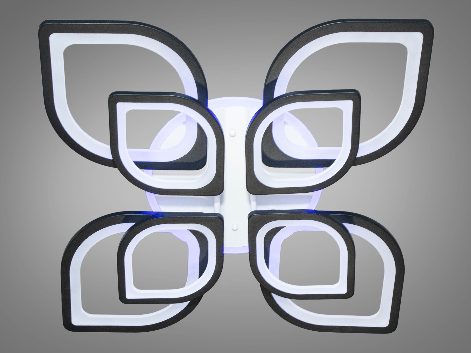 Світлодіодна люстра смарт світильник з пультом, диммером, 150W, чорний