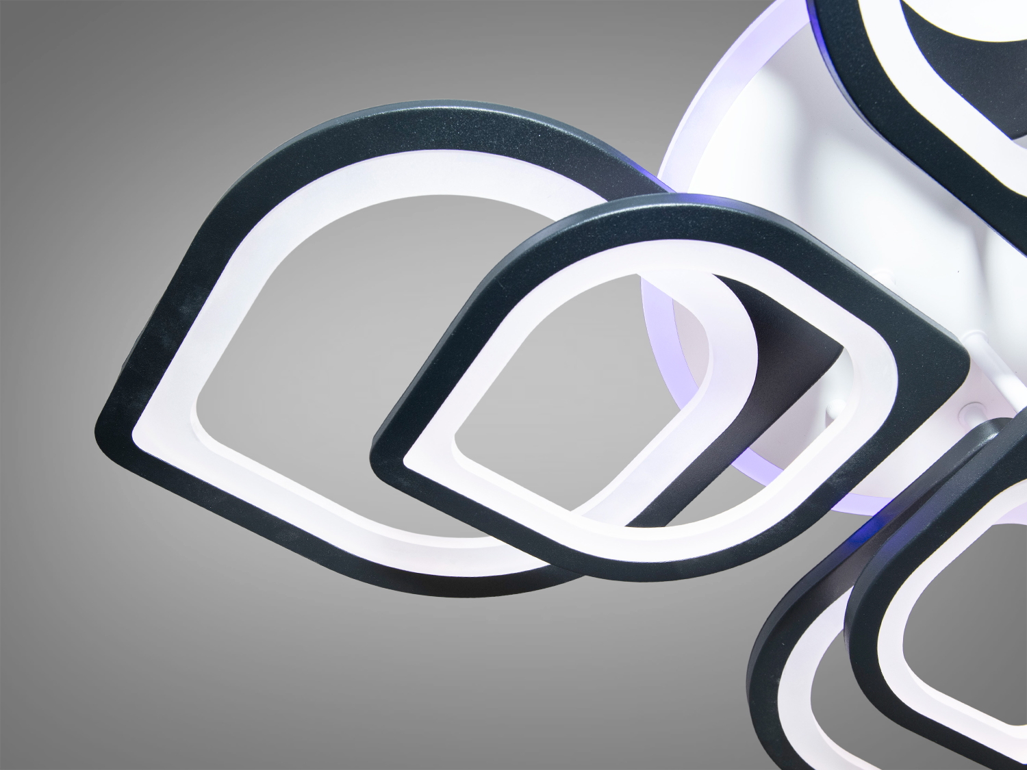 Світлодіодна люстра смарт світильник з пультом, диммером, 150W, чорний