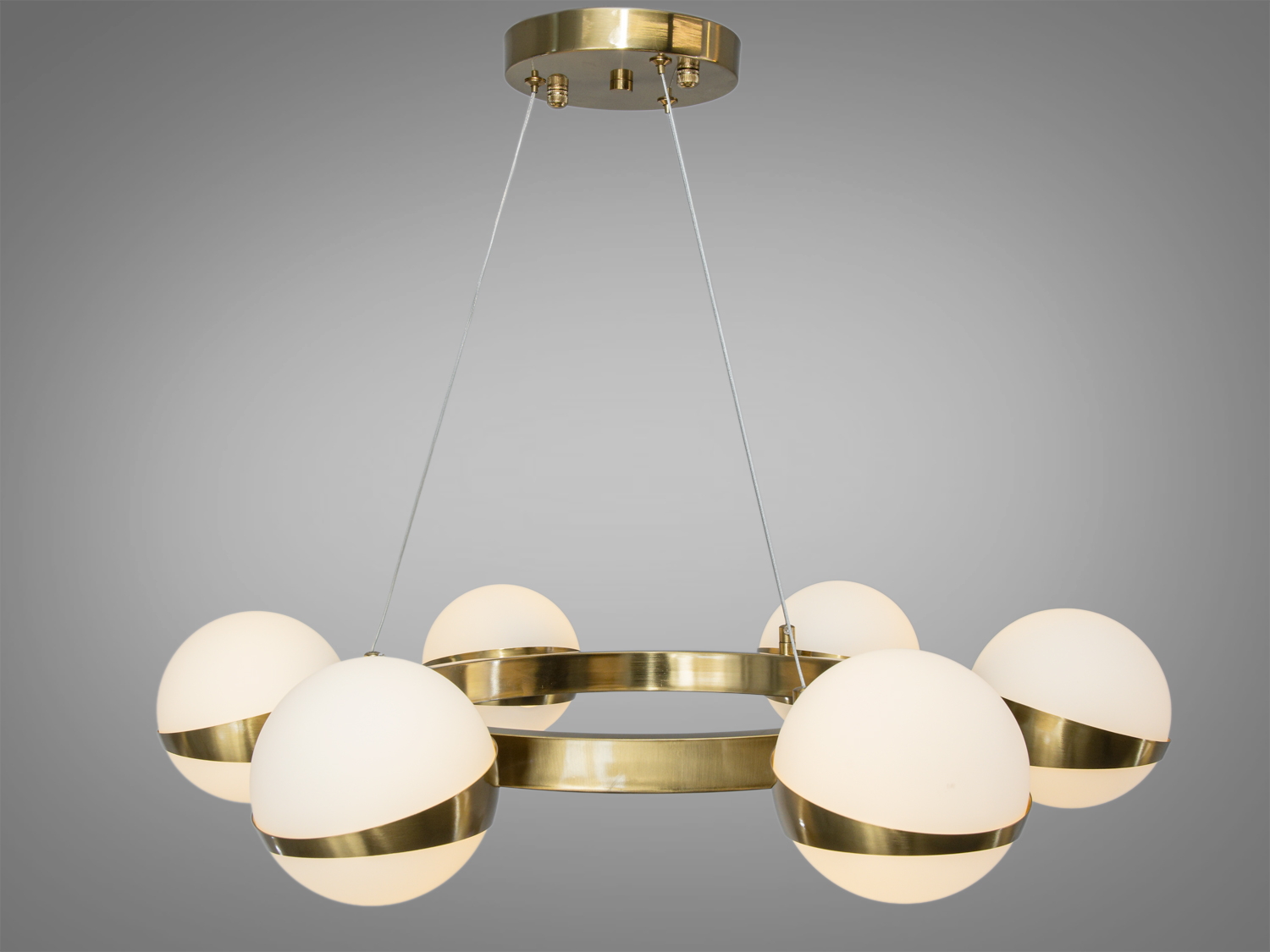 Підвісна люстра Лофт бронза 6 акрилових куль G9