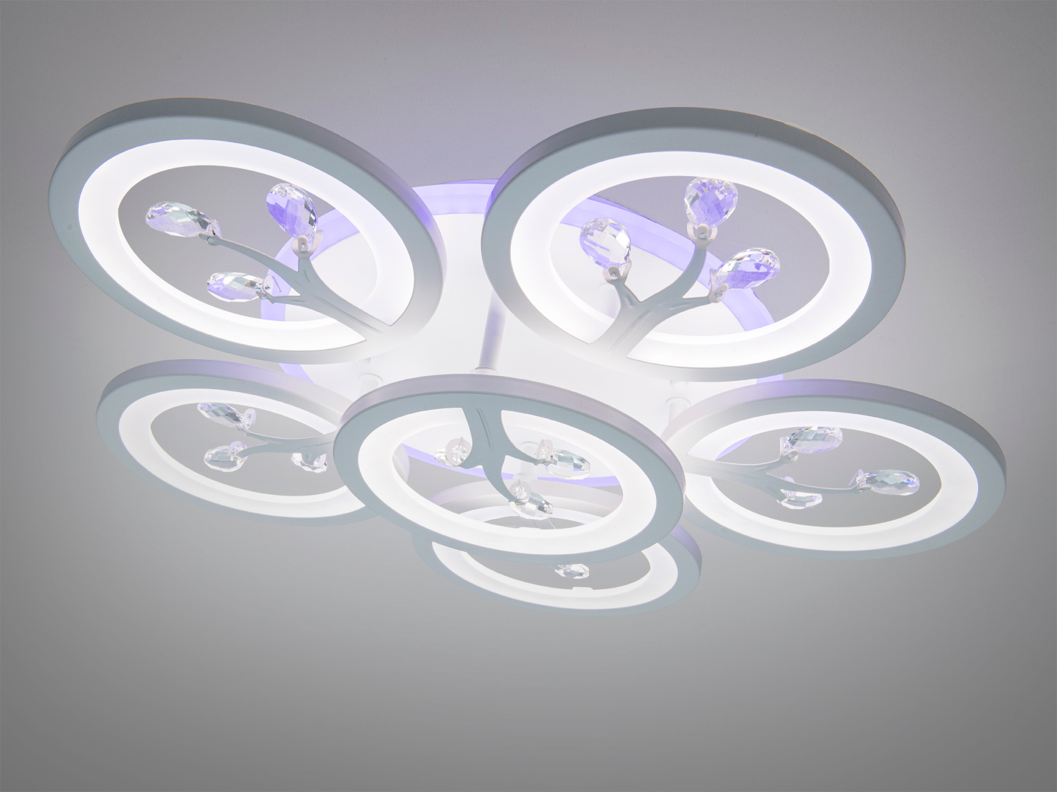 Чорна світлодіодна люстра з пультом, диммером, підсвіткою, 90W