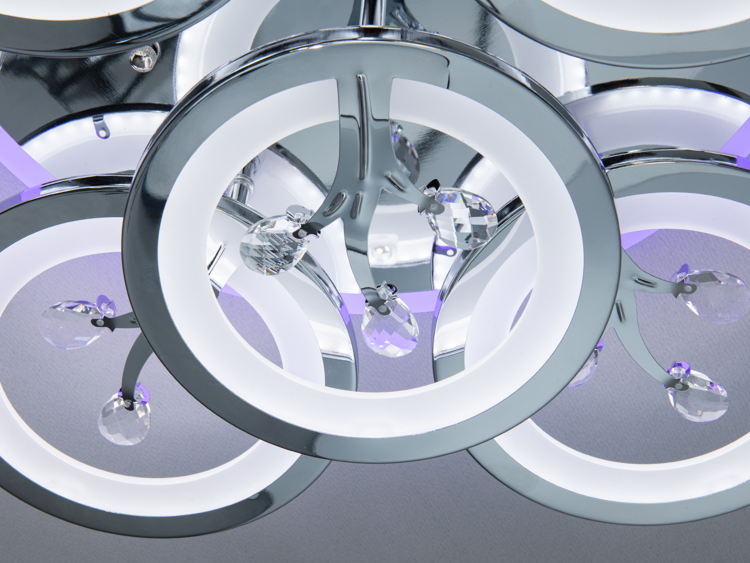 Стельова люстра Diasha хром LED 140Вт з пультом