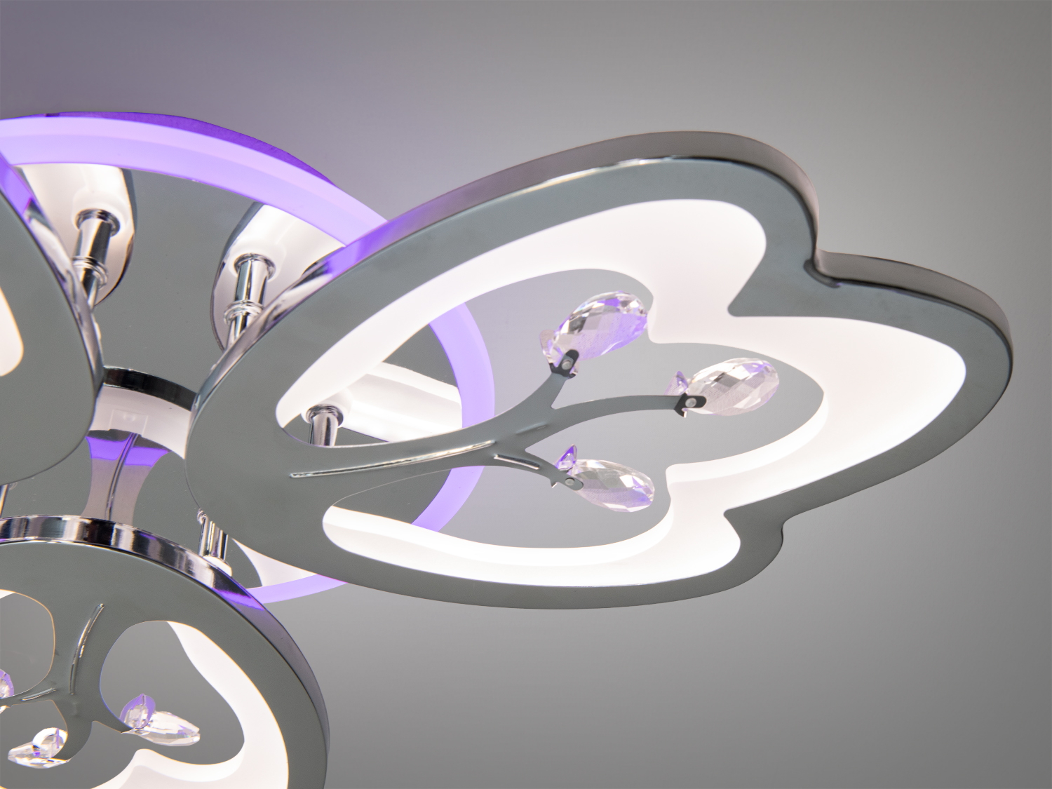 Стельова LED люстра Diasha хром 60Вт пульт димер