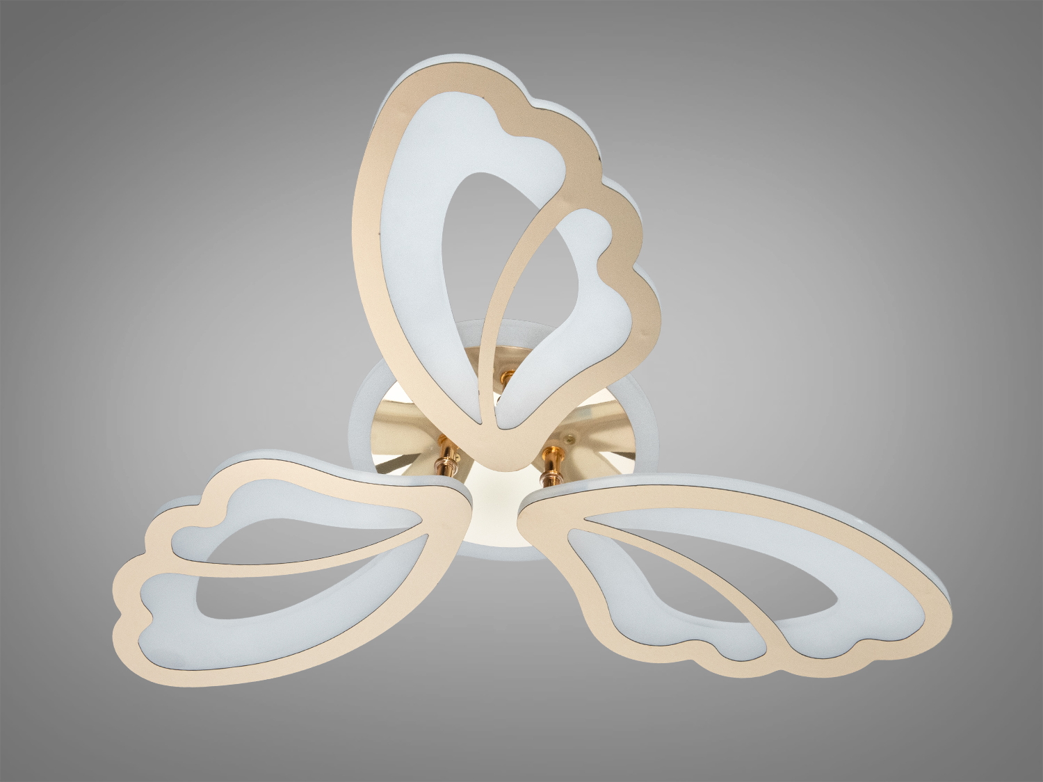 Стельова люстра LED пелюстки золото 50Вт з пультом