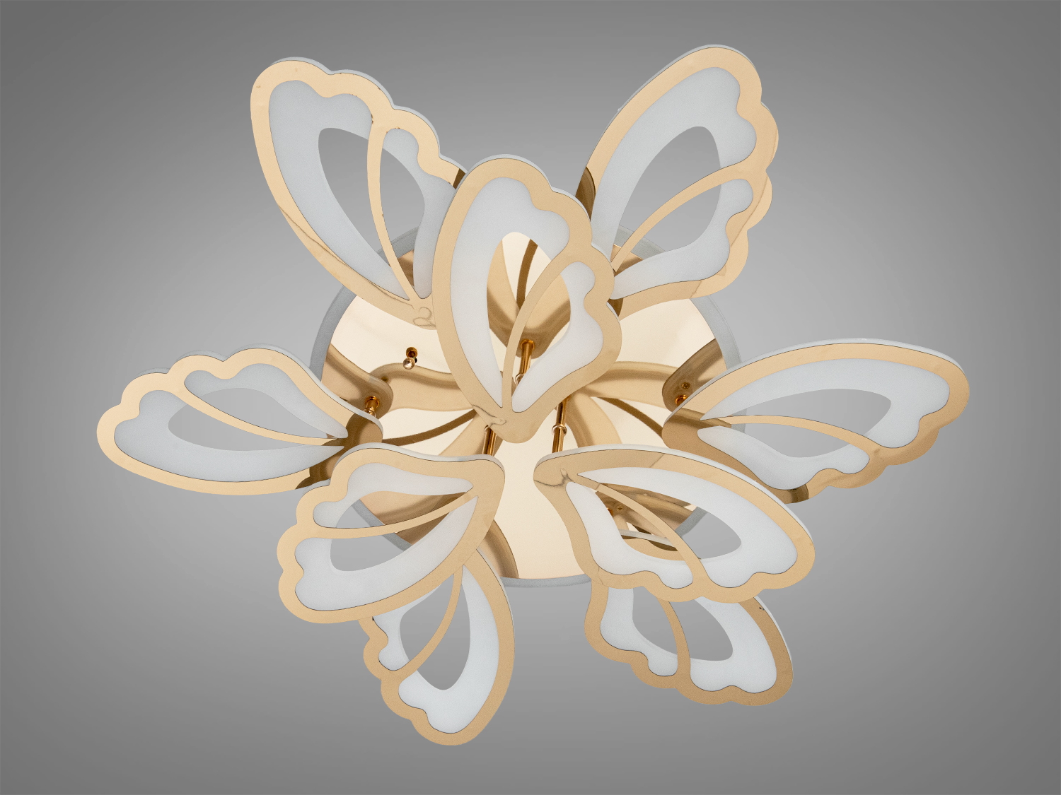 Стельова LED люстра золото 140Вт 9 мод пульт