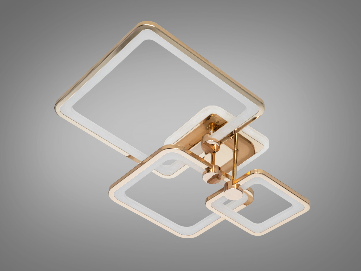 Стельовий світильник без підсвічування, два квадрати, чорний каркас, біле світло, підходить для офісів.